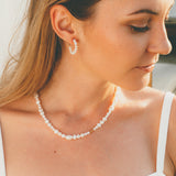 HARPER PEARL CREOL EARRINGS 14k Gold Plated